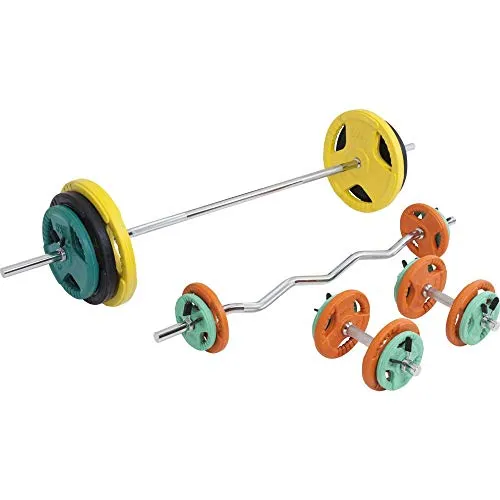 GORILLA SPORTS® Hantelset 108 kg - Komplettset mit Langhantel und Kurzhanteln - Vielseitiges Hantelset für Fitnessstudio und Home-Gym. Robuste Gusseisenqualität mit rutschfester Gummibeschichtung. Ideal für ein effektives Ganzkörpertraining.