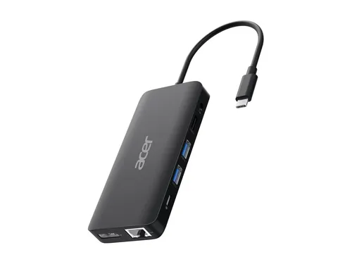 Acer 12-in-1 Type-C Dongle - Dockingstation - USB-C - Weiteres Notebook-Zubehör mit 12 Anschlüssen, 4K Unterstützung und 100W Power Delivery für schnelles Aufladen – ideal für effizientes Multitasking und Präsentationen.