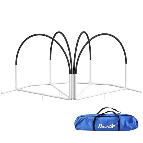 PawHut Hunde Agility Set 4er-Set - Agility-Ausrüstung für Hunde, fördert Beweglichkeit und Koordination mit tragbarer Oxford-Tasche für einfachen Transport und Aufbewahrung.