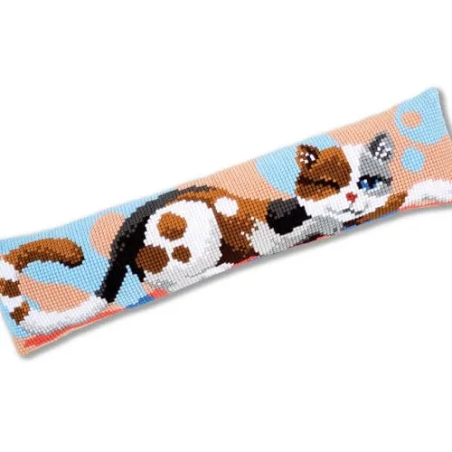 Vervaco Kreuzstich Stickpackungen Katze - DIY Set für kreative Kissen - Zählbare Kreuzstich-Sets mit vollständigem Set für kreative Entspannung. Hochwertige Materialien und einfache Anleitung für Anfänger und Profis. Gestalten Sie Ihr eigenes dekoratives Kissen!