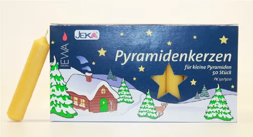 Pyramidenkerzen 50/500 gelb für kleine Pyramiden, 50 Stück in gelb von Ebersbacher Wachswaren