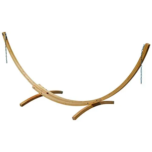 ALEOS. 350cm Hängemattengestell Gestell aus Holz Lärche Natur ohne Hängematte (nur Gestell) komplett mit Schrauben