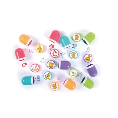 EDUPLAY 130234 Tierstempel, Kunststoff Ø 2,9 x 4,5 cm, 10-teilig (Farbe zufällig
