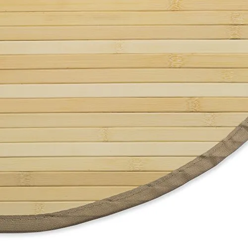 Homestyle4u 370 Bambusteppich rund 120 cm - Runder 120 cm Bambusteppich, rutschfest und ideal für Bad, Wohnzimmer oder Küche. Aus 100% Bambus, umweltfreundlich und pflegeleicht, sorgt für eine natürliche Atmosphäre.
