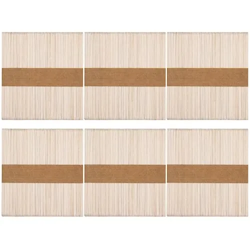 WISYOK 300 Stück Eisstiele Holz, Eisstäbchen Holzstäbchen, Holzstäbchen Zum Basteln, Holzstiele, Bastelstäbchen Holz, Holzspachtel DIY Handwerk-114 mm x 9 mm x 2 mm