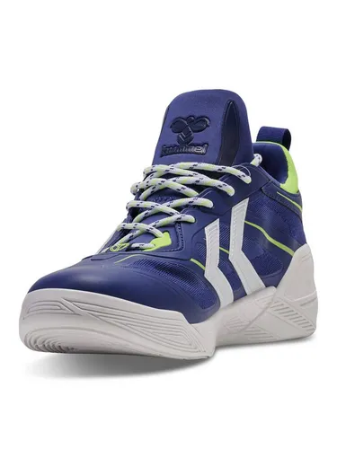 hummel Hallen-Indoorschuhe Algiz 2.0 blau Herren - Größe 40,5 (US 8) - Badmintonschuhe Herren mit innovativem SPEEDCORE Energierückgabesystem und TRIPLETECH Obermaterial für optimalen Tragekomfort und hervorragende Leistung.