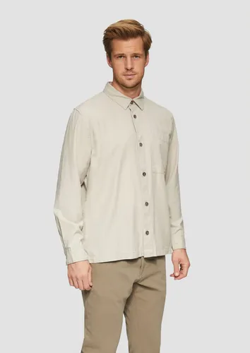 s.Oliver Langarmhemd Hemd Lässiges Overshirt mit Fischgrat-Struktur