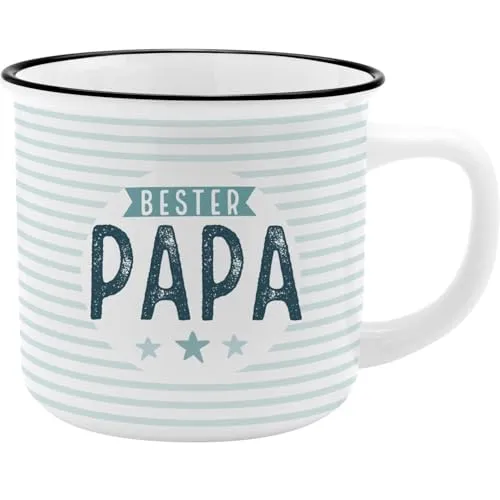 GRUSS & CO XL-Becher Motiv Papa | Lieblingsbecher aus Porzellan, Tasse mit Spruch, 55 cl, mit Geschenkbanderole | Geschenk für Papa, Vatertag | 74171