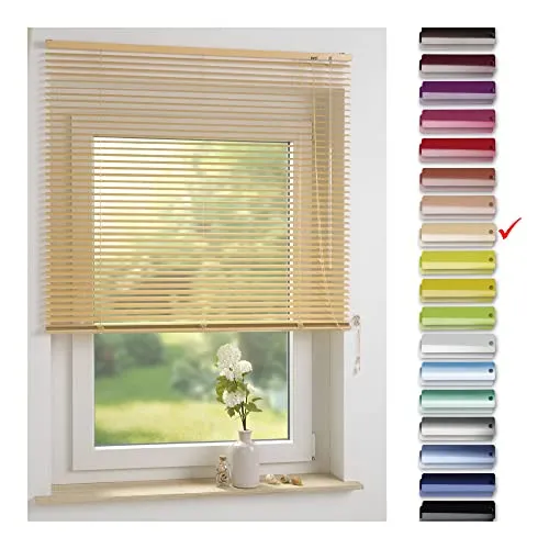 Liedeco Aluminium-Jalousie 60x160 cm - Beige - Jalousie aus Aluminium in Beige, ideal für effektiven Sichtschutz und Lichtregulierung, inklusive Befestigungsmaterial und Montageanleitung.