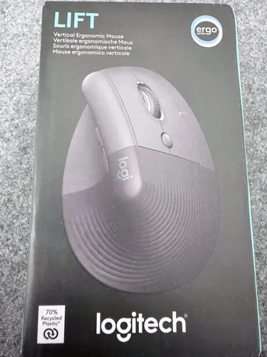 Logitech Lift Vertikale Ergonomische Maus Schwarz - Handgelenkschonendes Design mit Bluetooth und USB-Empfänger für komfortables Arbeiten