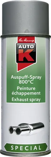 Auto-K Auspuff-Spray 800°C Spezial silber 400ml - Autolack für hitzebeständige Anwendungen, ideal für Auspuffanlagen und Motoren, schützt vor Rost und Verfärbung bei hohen Temperaturen.
