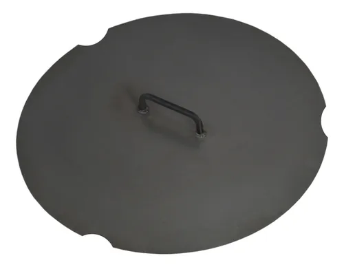 Deckel für Feuerschalen Ø 62 cm - Hitzebeständige Abdeckung aus Stahl - Grillzubehör mit hitzebeständiger Beschichtung, perfekt für den Schutz Ihrer Feuerstelle. Durchmesser 62 cm, robustes Naturstahl-Design.