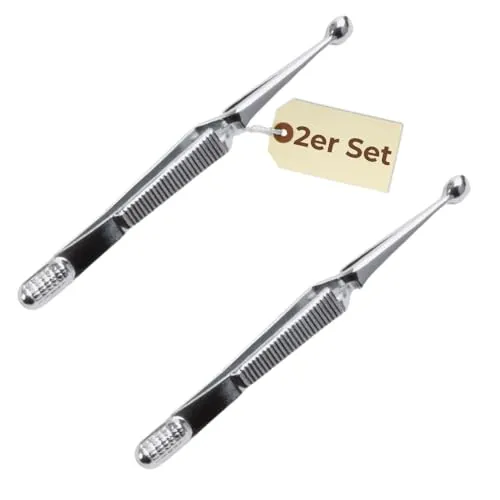 2er Set Zeckenzange Hund Zeckenpinzette Katze Zeckenentferner Edelstahl Zeckenpinzette selbstklemmend Zeckenentferner für Tiere Zeckenpinzette rostfrei