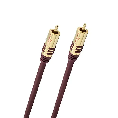 Oehlbach NF Sub, Cinch Subwoofer-Kabel - Audiokabel - rund - OFC - 1m - Bordeaux