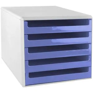 Böttcher-AG Schubladenbox A4 - Aufbewahrungsboxen aus Recycling-Kunststoff mit 5 Fächern, ideal zur umweltfreundlichen Organisation von Kleinteilen. Stapelbar und Made in Germany.