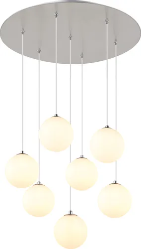 Globo 56140-7H LED Pendelleuchte RIHA | Modernes Design für stilvolle Beleuchtung - Lampen mit 7x3,5W G9 LEDs, 310lm Helligkeit und warmen 3000K, ideal für gemütliche Wohnräume.