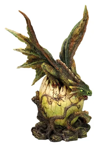Fantasy-Figur Drachenfigur - Schrecken des Waldes schlüpft - Handbemalte Drachenfigur aus der Figuren Shop GmbH, ein echter Hingucker für Drachenfreunde und Sammler, ideal zur Dekoration.