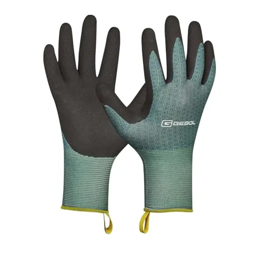 Gebol Mentha, 1 Paar Kinder-Gartenhandschuhe aus Recycling-PET, Arbeitshandschuhe für Kinder mit Latexschaum-Beschichtung, griffsicher & anschmiegsam für 6-12 Jahre, Gr. XXS/5, Grün