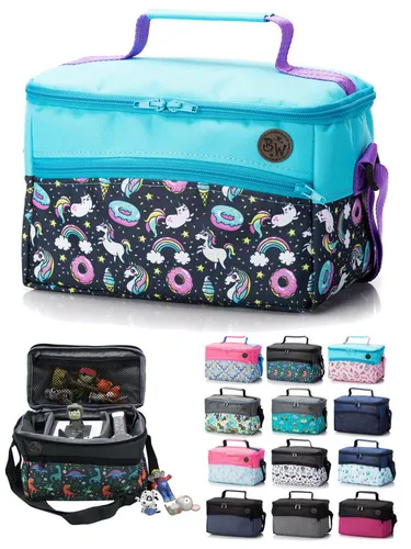 BambiniWelt Aufbewahrungstasche für Toniebox und Tigerbox - Praktische Aufbewahrungstasche für Musikboxen mit verstellbaren Innenfächern, ideal für sicheres Reisen und Ordnung beim Zubehör.