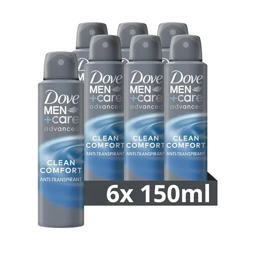 Dove Men+Care Anti-Transpirant Clean Comfort 150 ml - 72 Stunden Schutz - Deos für Männer mit 72 Stunden Schutz gegen Schweiß und Körpergeruch, angereichert mit 1/4 Pflegecreme für zarte Achselhaut, ideal für aktive Männer.