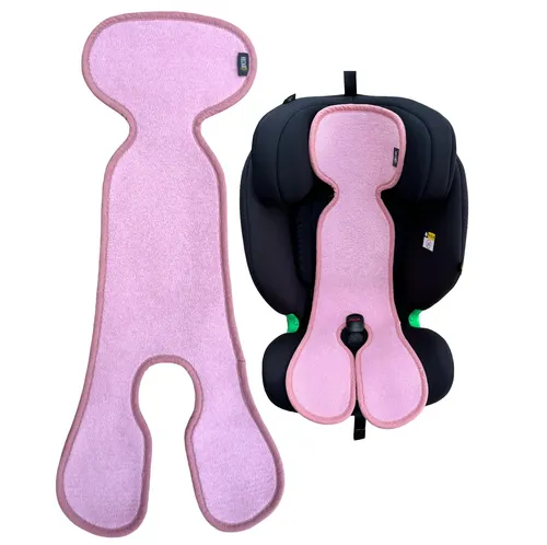 HECKBO Kinder-Sitzauflage für Kinderwagen - Antischwitz Sommerauflage - Hochstuhl-Auflagen aus atmungsaktivem Material in Rosa, perfekt für angenehmes Sitzen im Sommer und ideal für Kinderwagen.
