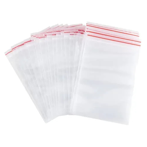Carehabi 100 Stück Wiederverschließbare Durchsichtige Plastikbeutel – Beutel mit Reißverschluss | Kekstüten | Schmuckverpackungen | Lebensmittelbeutel | Kleine Ziplock-Beutel (8 x 12 cm)