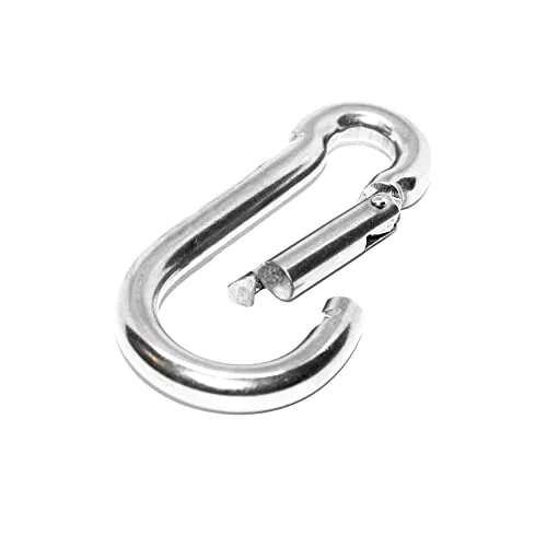 Karabiner groß Feuerwehr Karabiner 7mm x 70mm Karabinerhaken Edelstahl - für Sonnensegel Hundeleine Schlüssel Hängematte rostfrei Schaukel Haken Boxsack 1 x Stück