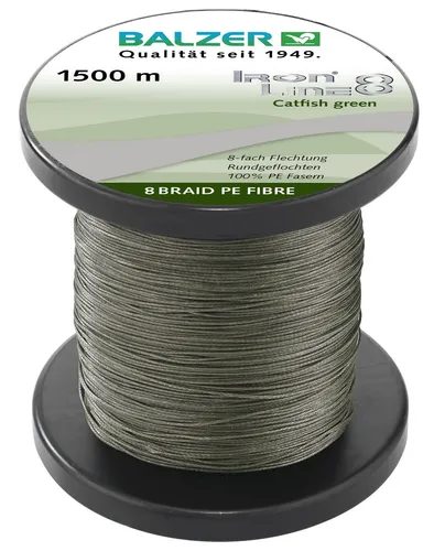Balzer Iron Line 8x Catfish Grün 0,50mm 51,3kg 10m 8fach geflochtene Waller Wels