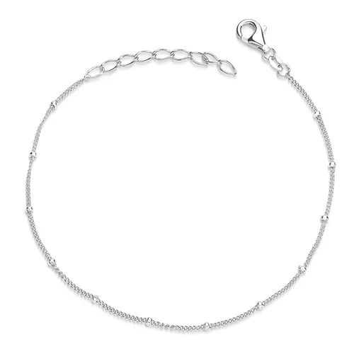 MATERIA Damen Armband Panzerkette mit Kugeln 1mm 925 Silber 17-20cm verstellbar