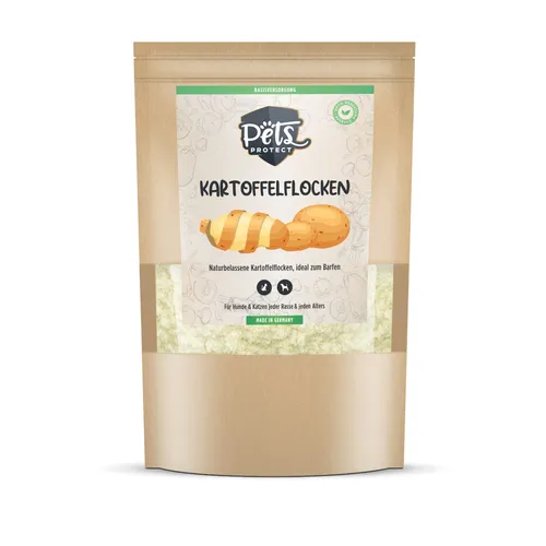 KARTOFFELFLOCKEN 1000g, Gemüse Futter-Flocken, Barfen, Hund, Katze, Getreidefrei