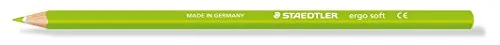 STAEDTLER 157-50 ergo soft Farbstift, ergonomische Dreikantform, rutschfeste Soft-Oberfläche, 12 Stück im Kartonetui, gelbgrün