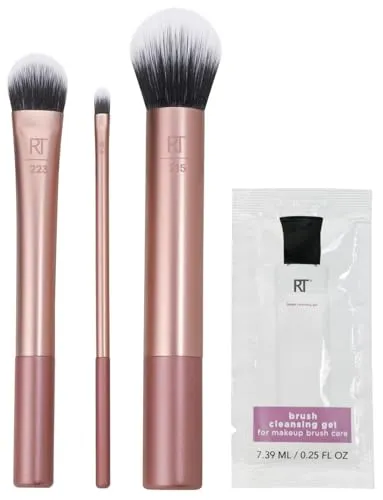 Real Techniques Perfect Base Kit | Grundierung, UltraPlush Synthetikborsten, tierversuchsfrei, 100 % vegan, kontrollierter Auftrag, präzises Verblenden