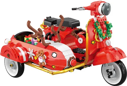 B-21059 Weihnachtsroller mit Beiwagen von Balody - Kreatives Bauvergnügen mit 1529 hochwertigen Klemmbausteinen. Der Weihnachtsroller mit Beiwagen ist kompatibel mit anderen Systemen und begeistert Bau-Fans jeden Alters.
