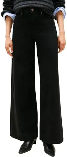 Tommy Hilfiger Damen Jeans Hose Black 70'S Wide Leg, Schwarz (Black), 30W/31L