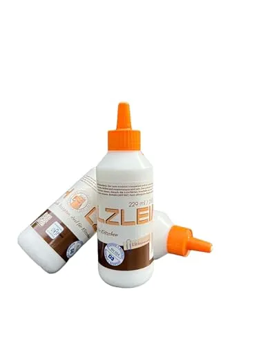 Klötzchenmann Holzleim zum Basteln Holzkleber lösemittelfrei für DIY Projekte für Bastelklötzchen transparent (250 g)