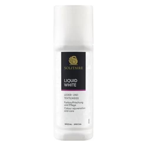 SOLITAIRE Liquid White, 75 ml, flüssiges Schuhweiß zur Pflege und Auffrischung weißer Oberflächen wie weiße Schuhe, Textilien und Leder