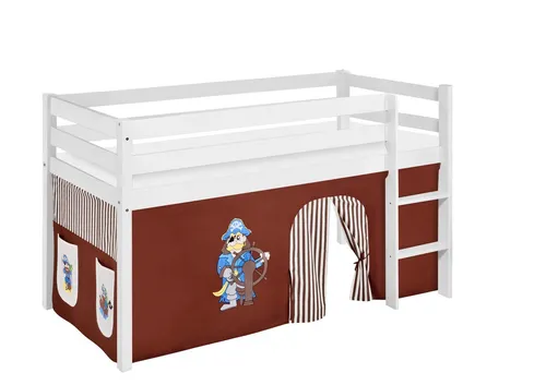 Lilokids Kinderbett Spielbett JELLE Disney Eiskönigin - Hochbett in Weiß mit Vorhang - Das Lilokids Spielbett JELLE bietet eine fantasievolle Schlaf- und Spielumgebung. Mit einem hochwertigen Vorhang der