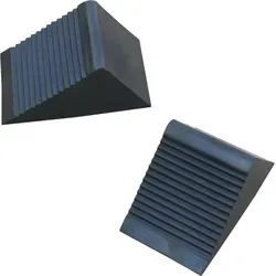 2er Set Unterlegkeile für Anhänger | 12,5cm x 7,5cm x 6cm Gummi Bremskeile für Wohnwagen | Auto Stützen | Farbe schwarz | PKW Hänger | Radstop...