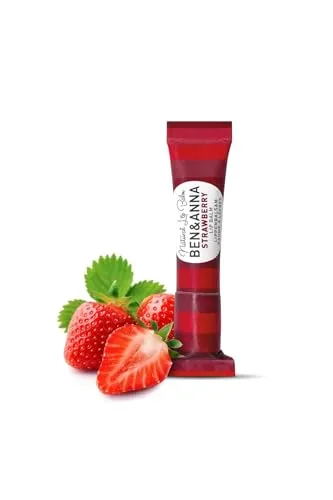 Ben & Anna - Vegane Lippenpflege für trockene Lippen mit Erdbeer-Geschmack - Nachhaltig verpackt - Zertifizierte Naturkosmetik - Ohne Plastikverpackung - 1er Pack