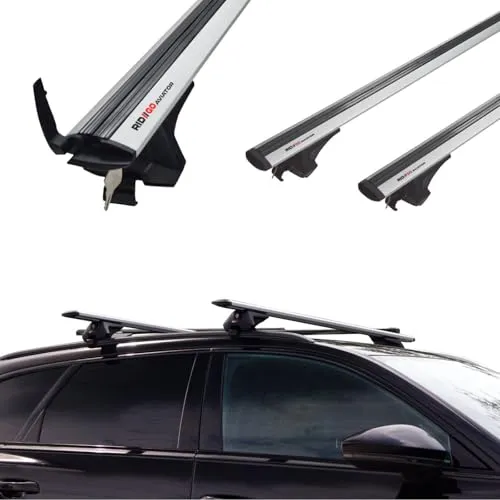 RIDIGO Dachträger für Ford Mondeo 5 V MK5 (Turnier) Kombi ab 2015 mit geschlossener (integrierter) Dachreling Silber