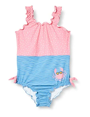 Playshoes UV-Schutz Badeanzug für Mädchen, Krebs, 74/80 - Badeanzug für Mädchen mit UV-Schutz und Blumen Allover Muster, ideal für sonnige Tage am Strand oder im Schwimmbad.