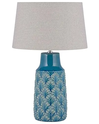 BELIANI Tischlampe Blau Keramik 55 cm in blau von Beliani