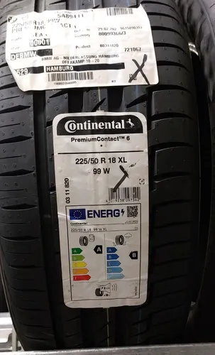 CONTINENTAL PREMIUMCONTACT 6 XL - Hochleistungs-Sommerreifen 225/50R18 - Autoreifen mit hervorragendem Grip und Bremsleistung, ideal für sicheres Fahren bei warmen Wetterbedingungen.