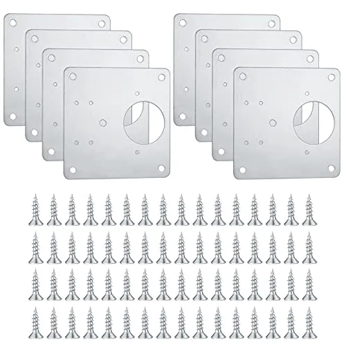 Stück Schrank Scharnier Reparaturplatte, Küchenscharnier Reparaturplatten, Aufschraubscharniere Reparaturklammern mit Loch, Möbelscharnier Platte für Schrank Möbel Schublade Fenster 8