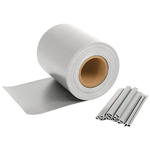 Zelsius Sichtschutzstreifen für Doppelstabmatten | 70 m x 19 cm, Grau | 450 g/qm | Windschutz mit UV Schutz mit Befestigungsclips | Zaunsichtschutzrollen, Zaunfolie, Sichtschutzfolie Zaun