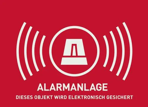 ABUS AU1323 Warnaufkleber Alarmanlage Sprachen Deutsch (B x H) 74mm x 52.5mm