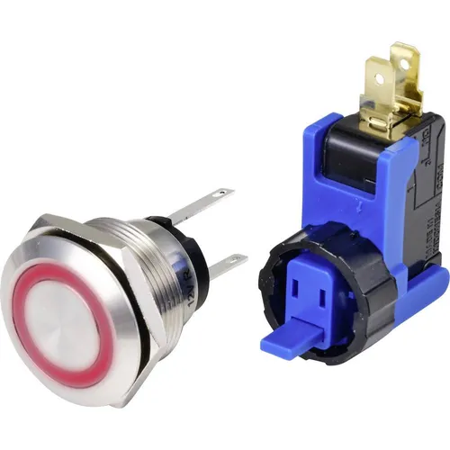 TRU COMPONENTS TC-9201352 Drucktaster 250 V 15 A 1 x Ein/Aus tastend Rot IP65 1