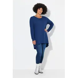 Angel of Style Damen Longshirt in Übergrößen, Bequeme Passform, Rundhals, Langarm, Dunkelblau - T-Shirts für Damen mit längerer, streckender Passform aus weichem Baumwolljersey, ideal für einen lässigen Look.