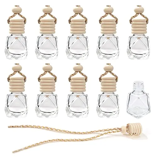 Auto-Lufterfrischer Parfümflasche 10 Stück 8 ml Nachfüllbar Auto Parfüm Duft Diffusor Glas Flasche Aromatherapie ätherisches Öl Diffusor für Auto Zuhause Büro Parfüm Decor
