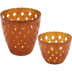 2er Set Orientalisches Gartendeko Windlicht Rost Mateo